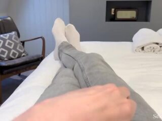 Step mom and son share a bed in a hotel room